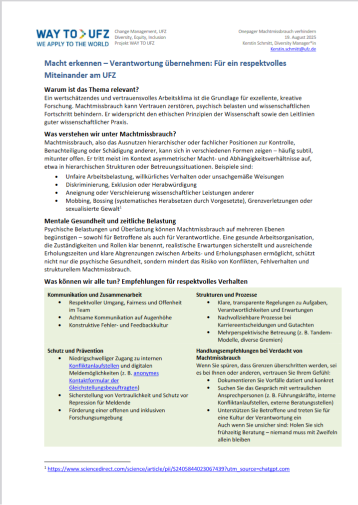 Onepager Machtmissbrauch